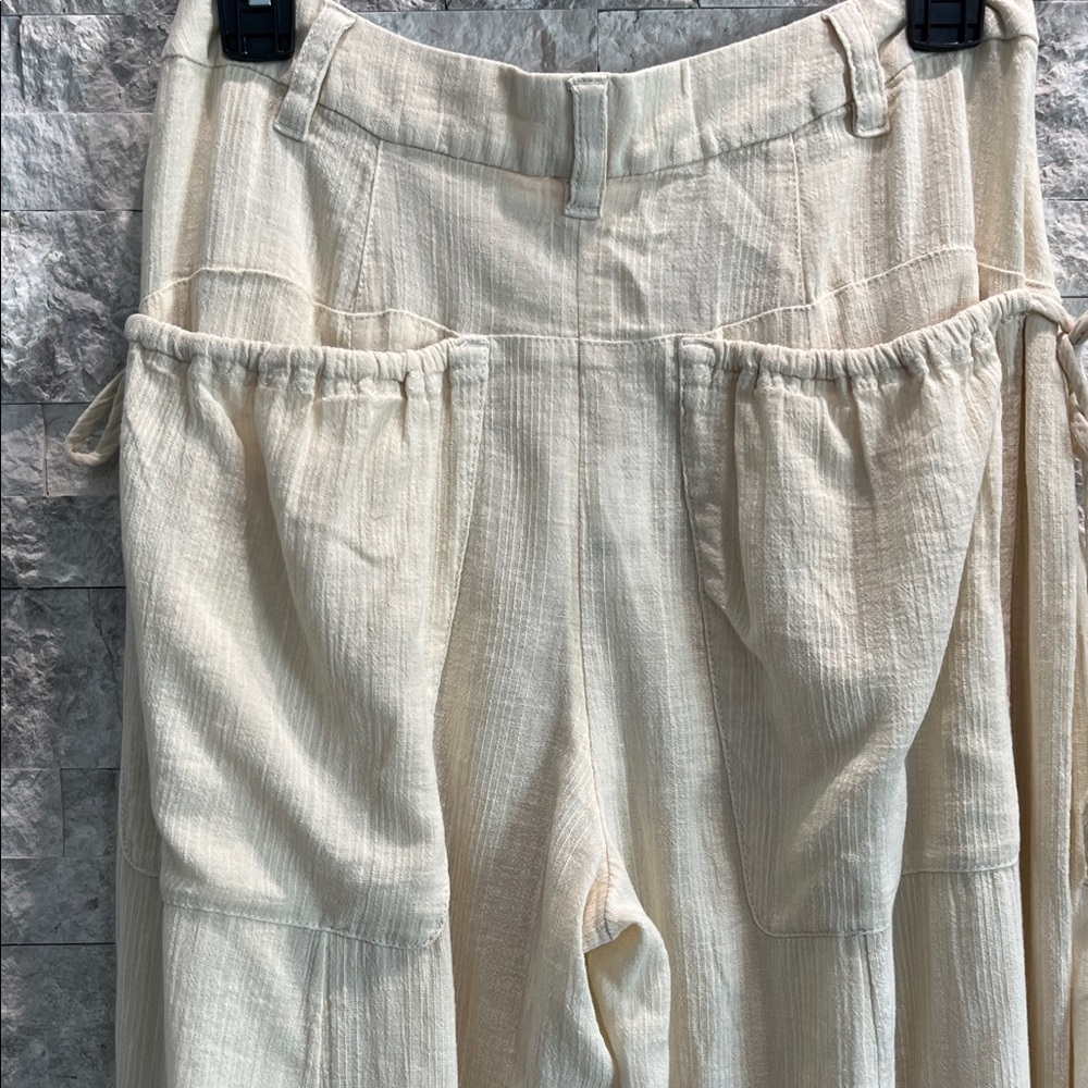 Free People Cream Wide-Leg Pants - Picture 9 of 13